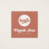 Retro terracotta bedrijf dank u kaart invoegen (Voorkant)