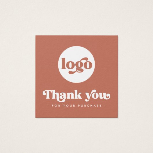 Retro terracotta bedrijf dank u kaart invoegen (Voorkant)