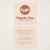 Retro terracotta bedrijf dank u kaart invoegen (Voorkant /achterkant)