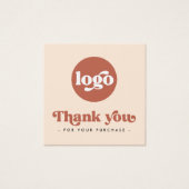 Retro terracotta bedrijf dank u kaart invoegen (Voorkant)