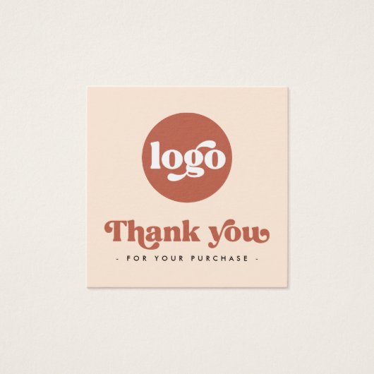 Retro terracotta bedrijf dank u kaart invoegen (Voorkant)