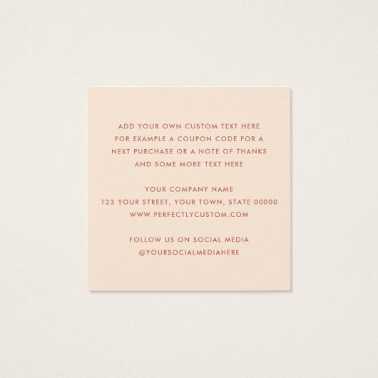 Retro terracotta bedrijf dank u kaart invoegen (Achterkant)