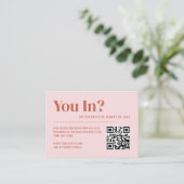 Retro Terracotta & Blush Trouwwebsite QR Code Informatiekaartje (Staand voorkant)