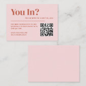 Retro Terracotta & Blush Trouwwebsite QR Code Informatiekaartje (Voorkant / Achterkant)