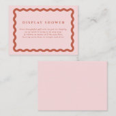 Retro Terracotta & Blush Wavy Lijst Display Shower Informatiekaartje (Voorkant / Achterkant)