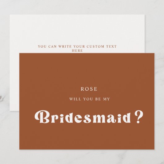 Retro Terracotta Bruidsmeisjers voorstel (Voorkant / Achterkant)