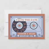 Retro Terracotta Cassettebandje Bruiloft Save The Date (Voorkant)