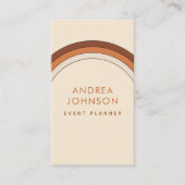 Retro Terracotta Cream 60s 70s Rainbow Stripes Visitekaartje (Voorkant)