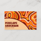 Retro Terracotta Cream Sinaasappel QR Code Boho Gr Visitekaartje (Voorkant)