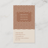 Retro Terracotta Curly Line Graphic Designer Visitekaartje (Voorkant)
