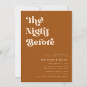 Retro Terracotta de avond voor repetitie diner Kaart (Voorkant)