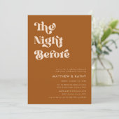 Retro Terracotta de avond voor repetitie diner Kaart (Staand voorkant)