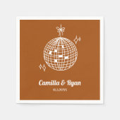 Retro Terracotta Disco Bruiloft Decor Servetten (Voorkant)