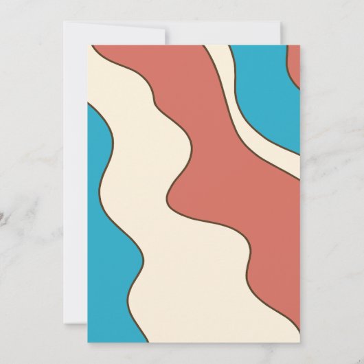 Retro Terracotta en Sky Blue 70s Graphic Art Save The Date (Achterkant)