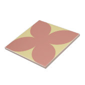 Retro Terracotta Gele Bloemblaadje Midden eeuw Tegeltje (Zijkant)