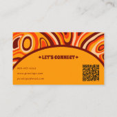Retro Terracotta Gele QR Code Boho Chique Groovy Visitekaartje (Achterkant)