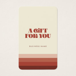 Retro  terracotta gift certificaat visitekaartje