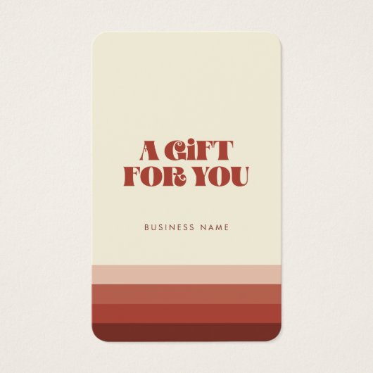 Retro  terracotta gift certificaat visitekaartje (Voorkant)