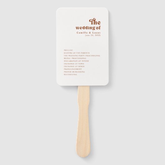 Retro Terracotta Hand Fan Handwaaier (Voorkant)
