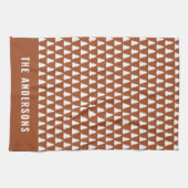 Retro terracotta Kerst Modern Minimaal Uniek Theedoek (Horizontaal)