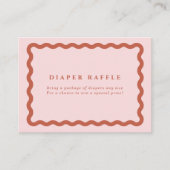 Retro Terracotta & Pink Baby shower Diaper Raffle Informatiekaartje (Voorkant)