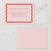 Retro Terracotta & Pink Wavy Lijst Books for Baby Informatiekaartje (Voorkant / Achterkant)