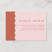 Retro Terracotta & Roze Wavy Display Shower Informatiekaartje (Voorkant)