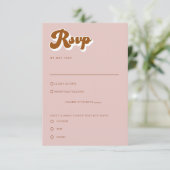 Retro Terracotta RSVP Enclosure Kaart (Staand voorkant)