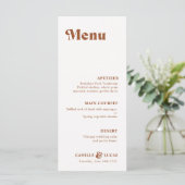Retro Terracotta Rust Wedding Menu (Staand voorkant)