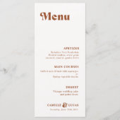 Retro Terracotta Rust Wedding Menu (Voorkant)