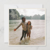 Retro Terracotta Stars Christmas Photo Square Feestdagenkaart (Achterkant)