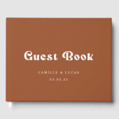 Retro Terracotta trouwgastenboek Gastenboek (Voorkant)