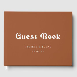 Retro Terracotta trouwgastenboek Gastenboek