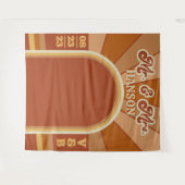 Retro Terracotta Typography Summer Photo Wedding Wandkleed (Voorkant (horizontaal))
