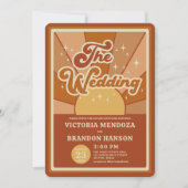 Retro Terracotta Typography Summer Sun Wedding Kaart (Voorkant)