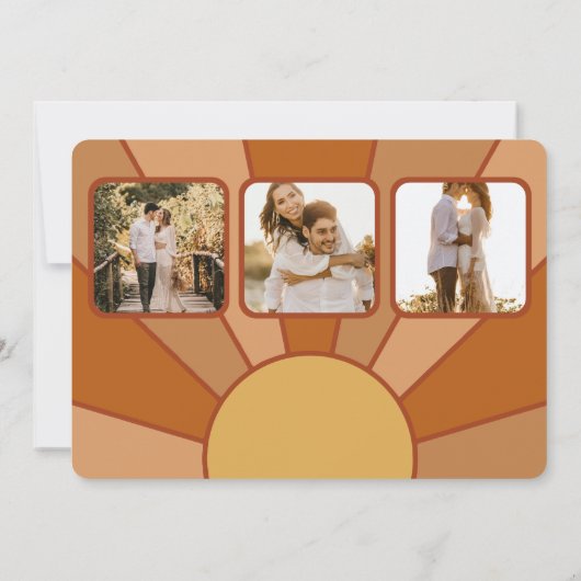 Retro Terracotta Typography Summer Sun Wedding Save The Date (Achterkant)
