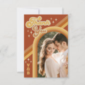 Retro Terracotta Typography Summer Sun Wedding Tha Bedankkaart (Voorkant)