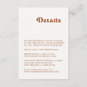 Retro Terracotta Wedding Details Enclosure Card Informatiekaartje (Voorkant)