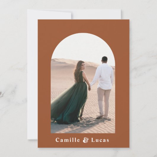 Retro Terracotta Wedding Party Uitnodiging (Achterkant)