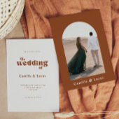 Retro Terracotta Wedding Party Uitnodiging