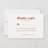 Retro Terracotta Wedding RSVP-kaart RSVP Kaartje (Voorkant)