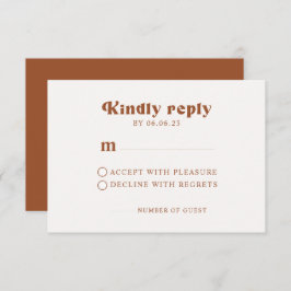 Retro Terracotta Wedding RSVP-kaart RSVP Kaartje