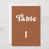 Retro Terracotta Wedding tabelnummer Kaart (Voorkant)