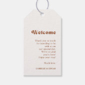 Retro Terracotta Wedding WelkomstcadeLabels Cadeaulabel (Voorkant)