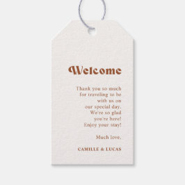 Retro Terracotta Wedding WelkomstcadeLabels Cadeaulabel