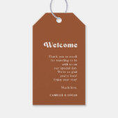 Retro Terracotta Wedding WelkomstcadeLabels Cadeaulabel (Voorkant)