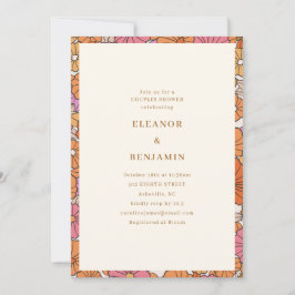 Retro Terracotta Yellow Fall Coed Couples Shower Kaart