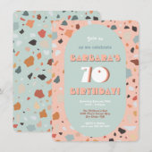 Retro Terrazzo Hippie Boho Birthday Kaart (Voorkant / Achterkant)