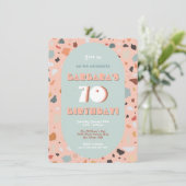 Retro Terrazzo Hippie Boho Birthday Kaart (Staand voorkant)