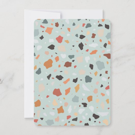 Retro Terrazzo Hippie Boho Birthday Kaart (Achterkant)
